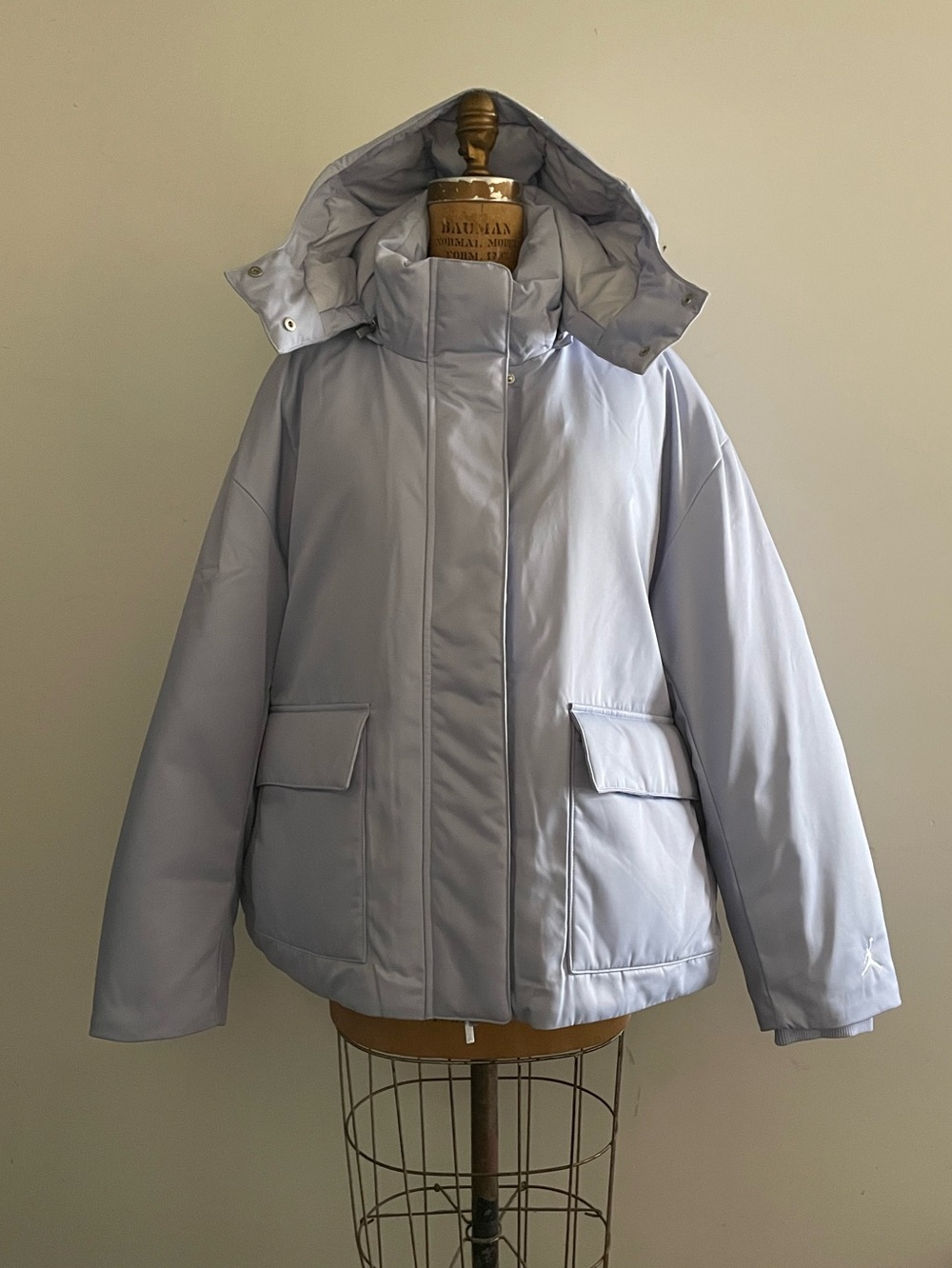 Nike Jordan] Women's Hooded Down Puffer Jacket in Pale Lavender